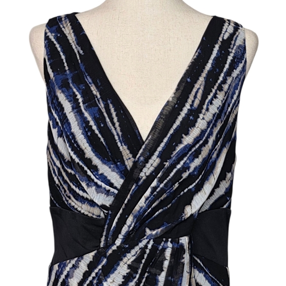 DKNY Printed V-Neck Knot-Front Sleeveless Dress Size 10 - Picture 6 of 10